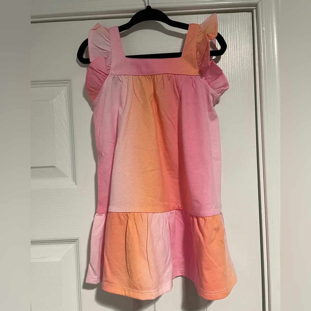 NWT The Children's Place Pink and Orange Ombre Ruffle Strap Dress